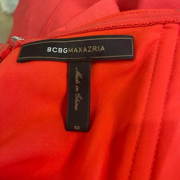 Dress bustier dress empire red size 10. Peplum & flat layers . Slenderizing - Picture 4 of 4